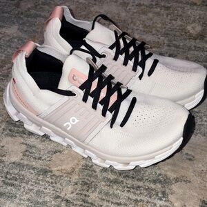 On Running Women's Cream and Pink Sneakers